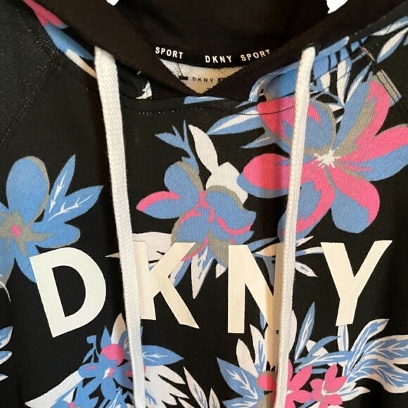 DKNY Unique Floral Summer Sweatshirt Dress - Size Small - Picture 4 of 4